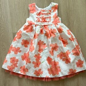 Girls Pink Flower Dress Toddler 4T